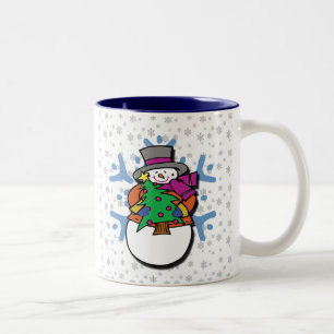 Caneca De Café Em Dois Tons Boneco de neve