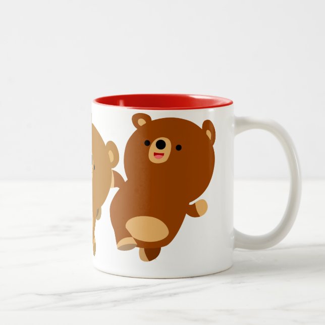 Caneca De Café Em Dois Tons Bonita Cartoon Bears Mug (Direita)