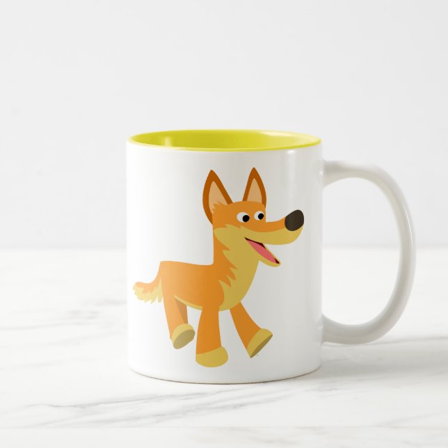 Caneca De Café Em Dois Tons Bonita Cartoon Dingo (Direita)