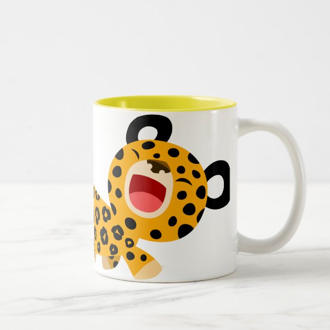 Caneca De Café Em Dois Tons Bonita Cartoon Facebook Leopard Mug (Direita)