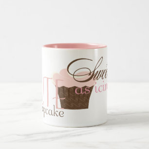 Caneca De Café Em Dois Tons Bonita como cupcake! Rosa e Castanho