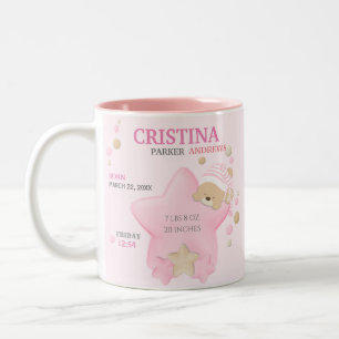 Caneca De Café Em Dois Tons Bonita Dormindo Ursinho-de-Orelha-de-Orelha-de-Ore