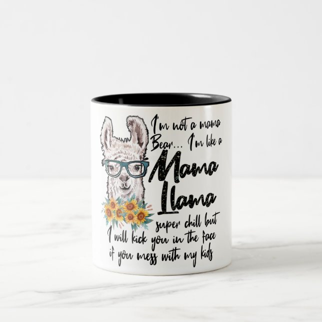 Caneca De Café Em Dois Tons Bonita/Engraçada Mamã Llama (Centro)