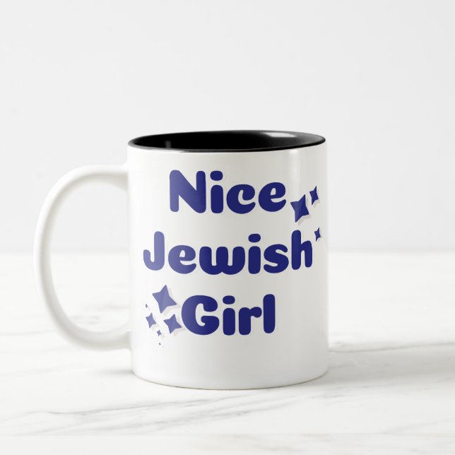 Caneca De Café Em Dois Tons Bonita Jewish Girl (Esquerda)