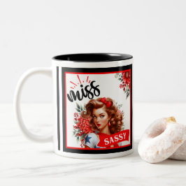 Caneca De Café Em Dois Tons Bonita Pinup_ Miss Sassy