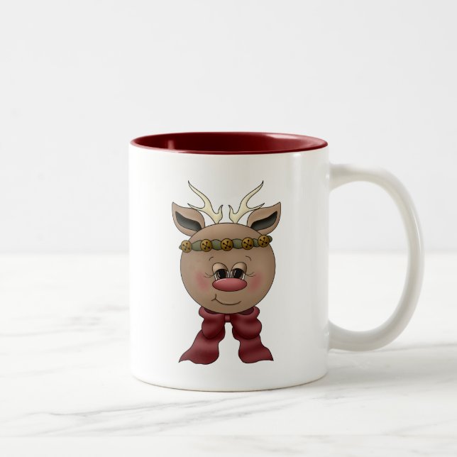 Caneca De Café Em Dois Tons Bonita Reindeer (Direita)