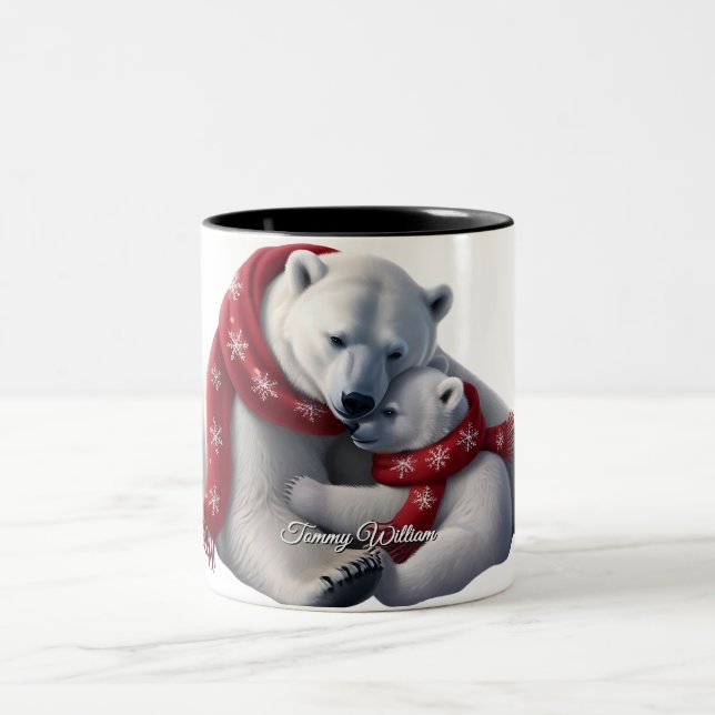 Caneca De Café Em Dois Tons Bonita Tendência Moderna Engraçada Feliz Natal (Centro)