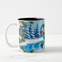 Caneca De Café Em Dois Tons Bonita Tendência Moderna Engraçada Feliz Natal