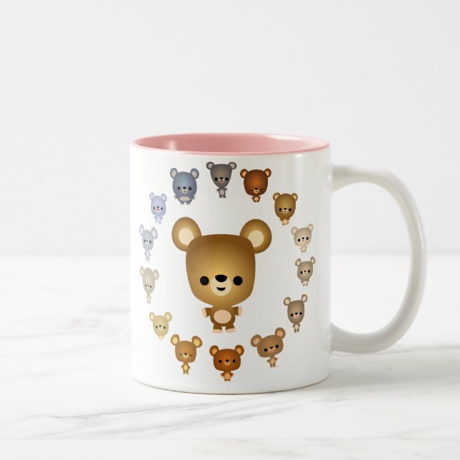 Caneca De Café Em Dois Tons Bonitão de Cartoon Bonito Bebês (Direita)