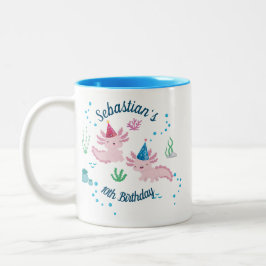 Caneca De Café Em Dois Tons Bonito Axolotl Birthday Boy Mug