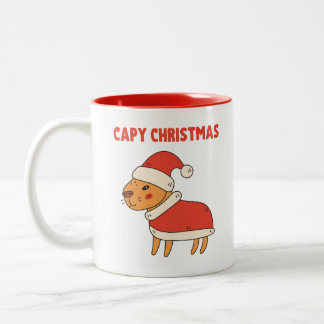 Caneca De Café Em Dois Tons Bonito Capybara Natal