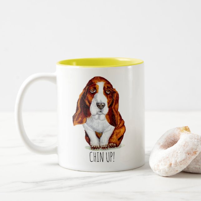 Caneca De Café Em Dois Tons Bonito Cesto de Cesto (Com Donut)