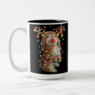 Caneca De Café Em Dois Tons Bonito Coelho Engraçado Presentes de Natal Engra