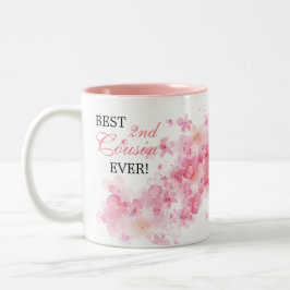 Caneca De Café Em Dois Tons Bonito Cor de Água Rosa Floral Melhor segundo Prim