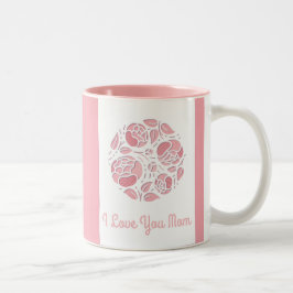 Caneca De Café Em Dois Tons Bonito Eu Te Amo Mãe Dia de as mães Branco Rosa