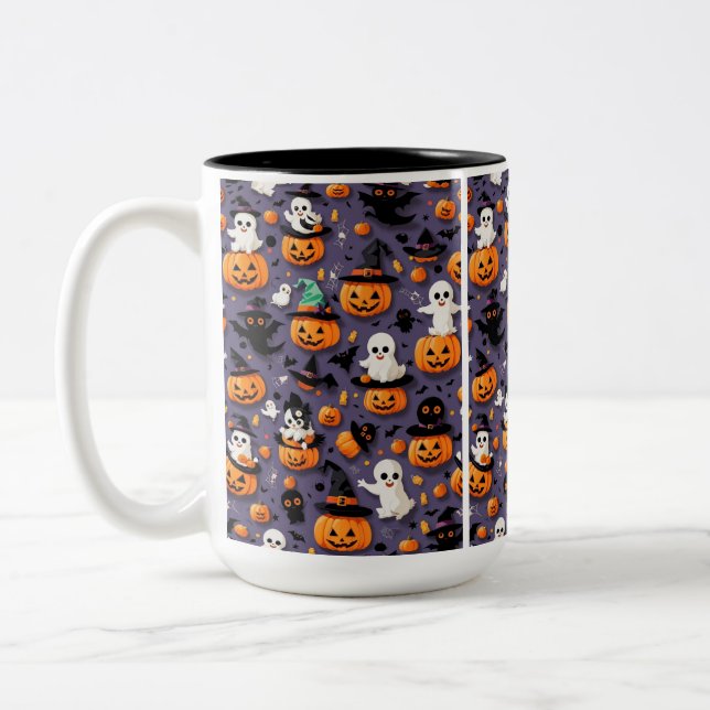 Caneca De Café Em Dois Tons Bonito Halloween (Esquerda)
