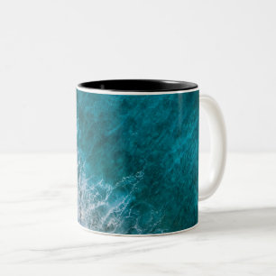 Caneca De Café Em Dois Tons Bonito paisagem de praia