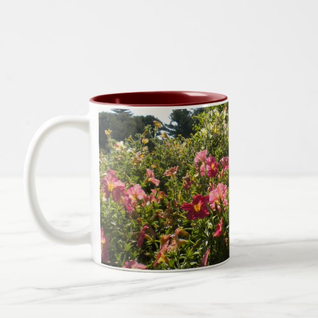 Caneca De Café Em Dois Tons Bonito Petunias Mug Rosa (Esquerda)
