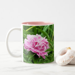 Caneca De Café Em Dois Tons Bonito Pink Peony
