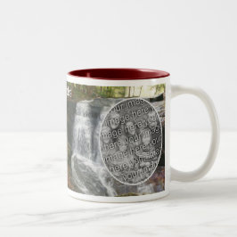 Caneca De Café Em Dois Tons Bonito pintura de óleo em cascata adicione sua fot