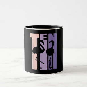 Caneca De Café Em Dois Tons Bonito presente de aniversário de 10 anos Flaming