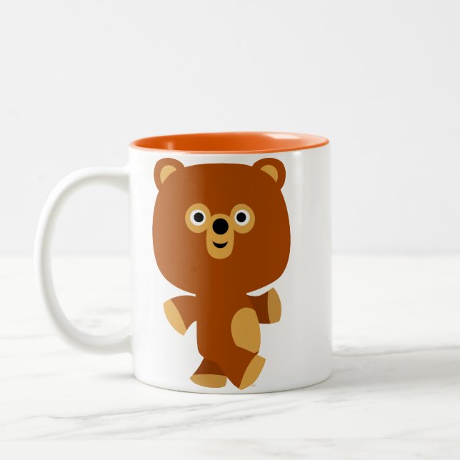 Caneca De Café Em Dois Tons Bonito Urso de Cartoons Assertivo (Esquerda)
