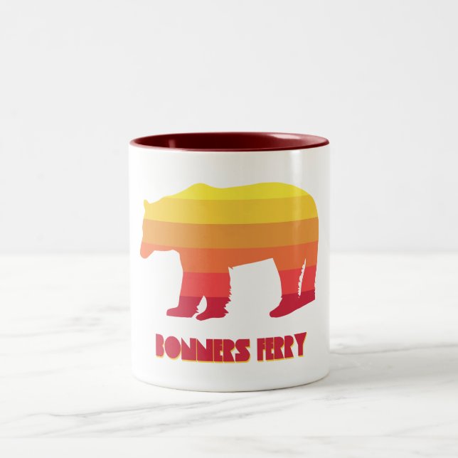 Caneca De Café Em Dois Tons Bonners Ferry Idaho Rainbow Bear (Centro)