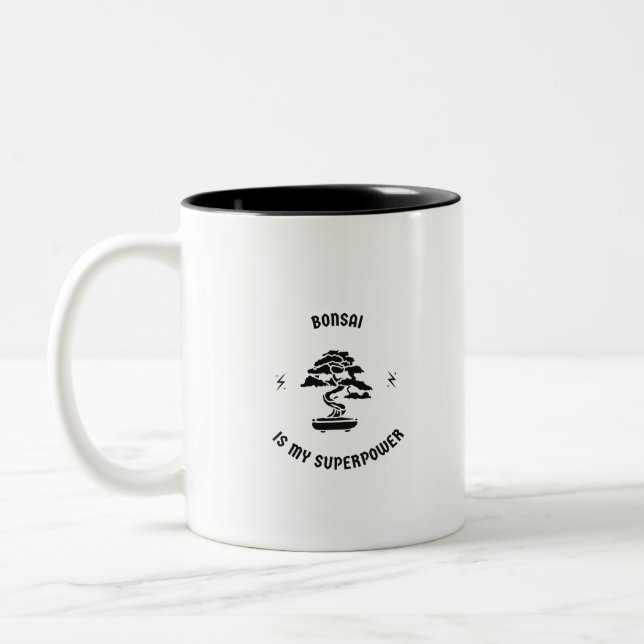 Caneca De Café Em Dois Tons Bonsai is my superpower (Esquerda)