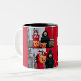 Caneca De Café Em Dois Tons Boo bompkin jack-o-lantern feliz Halloween 2 Foto
