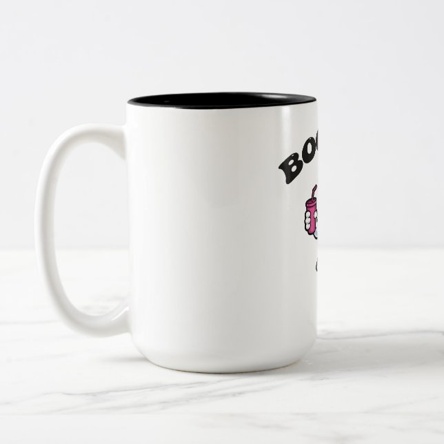 Caneca De Café Em Dois Tons BOO-JEE Ghost – Funny Boujee Halloween Design (Esquerda)