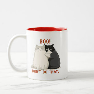 Caneca De Café Em Dois Tons Boo Não Faça Isso Gatos Mal-Humorados