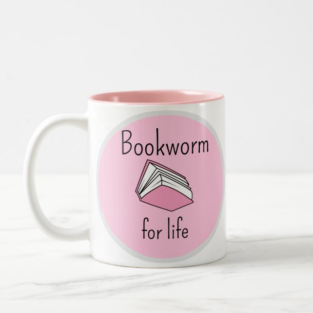 Caneca De Café Em Dois Tons Book Worm Book Lovers (Esquerda)