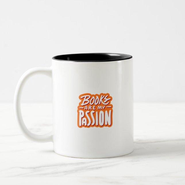 Caneca De Café Em Dois Tons Books Are My Passion (Esquerda)