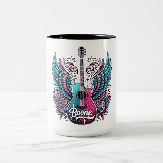 Caneca De Café Em Dois Tons Boone Retro Personalizado Primeiro Nome Boone Men  (Centro)