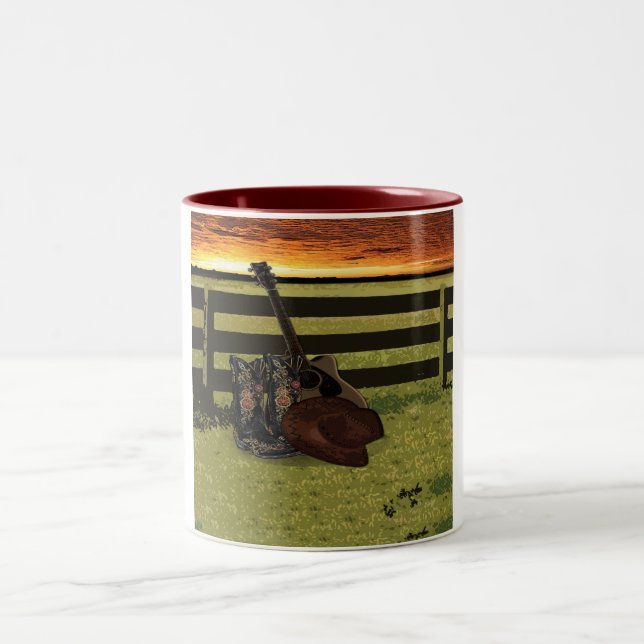 Caneca De Café Em Dois Tons Boots do Cowboy (Centro)