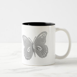 Caneca De Café Em Dois Tons Borboleta