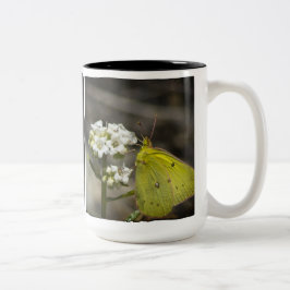 Caneca De Café Em Dois Tons Borboleta Amarela