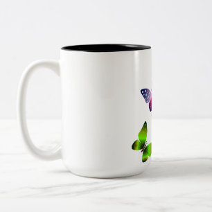 Caneca De Café Em Dois Tons Borboleta, borboleta vermelha, fotos de borboletas