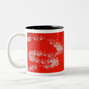 Caneca De Café Em Dois Tons Borboleta branca vermelha Yaei