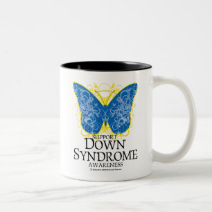 Caneca De Café Em Dois Tons Borboleta de Síndrome de Down
