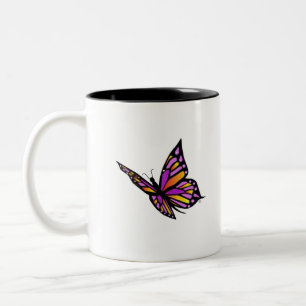 Caneca De Café Em Dois Tons Borboleta do Céu