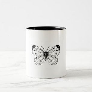 Caneca De Café Em Dois Tons Borboleta-do-repolho