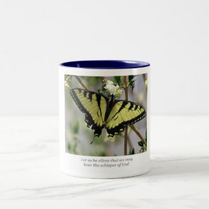 Caneca De Café Em Dois Tons Borboleta do sussurro