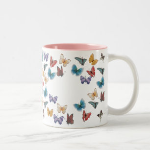 Caneca De Café Em Dois Tons Borboleta-Modelo