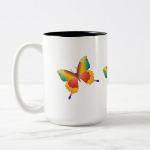 Caneca De Café Em Dois Tons Borboleta Pintada