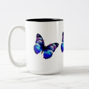 Caneca De Café Em Dois Tons Borboleta Pintada Roxa