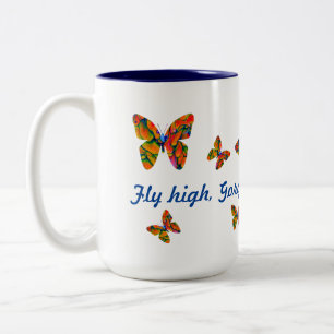Caneca De Café Em Dois Tons Borboleta Psicodélica Voa Alta