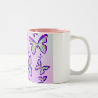 Caneca De Café Em Dois Tons borboletas