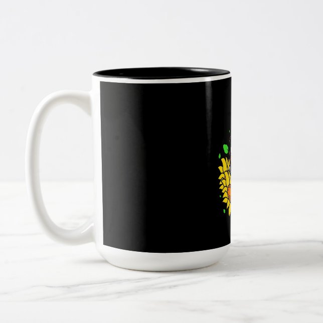 Caneca De Café Em Dois Tons Borboletas Monarcas (Esquerda)