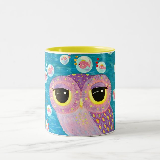 Caneca De Café Em Dois Tons Borbulhagem com amor (Centro)